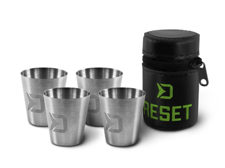 Delphin Reset 4 x 30 ml - zestaw kieliszków ze stali nierdzewnej 8586018007405 Karpiowe Graty - Zdjęcie 1