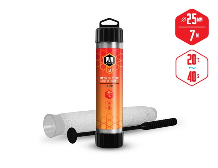Delphin PVA n’tastic mesh na rurze TUBE+PUNGER / 7 m - 25mm 25 mm (wąski) / powolne rozpuszczanie 8586018015004 Karpiowe Graty - Zdjęcie 1