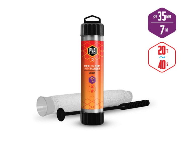 Delphin PVA n’tastic mesh na rurze TUBE+PUNGER / 7 m - 25mm 35 mm (szeroki) / powolne rozpuszczanie 8586018015011 Karpiowe Graty - Zdjęcie 1
