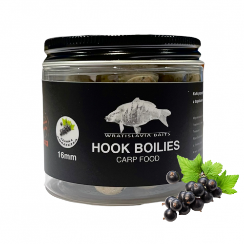 Wratislavia Baits Hook Boilies Carp Food Czarna Porzeczka 16mm / 200ml – kulki przynętowe  Karpiowe Graty - Zdjęcie 1