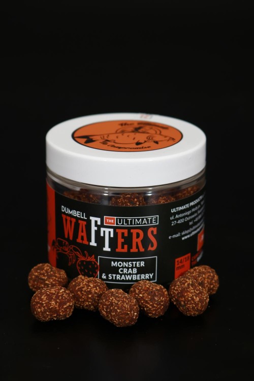 The Ultimate Monster Crab &amp; Strawberry Dumbell Wafters 14 / 18 mm - dumbelsy o neutralnej pływalności 5903855430471 Karpiowe Graty - Zdjęcie 1
