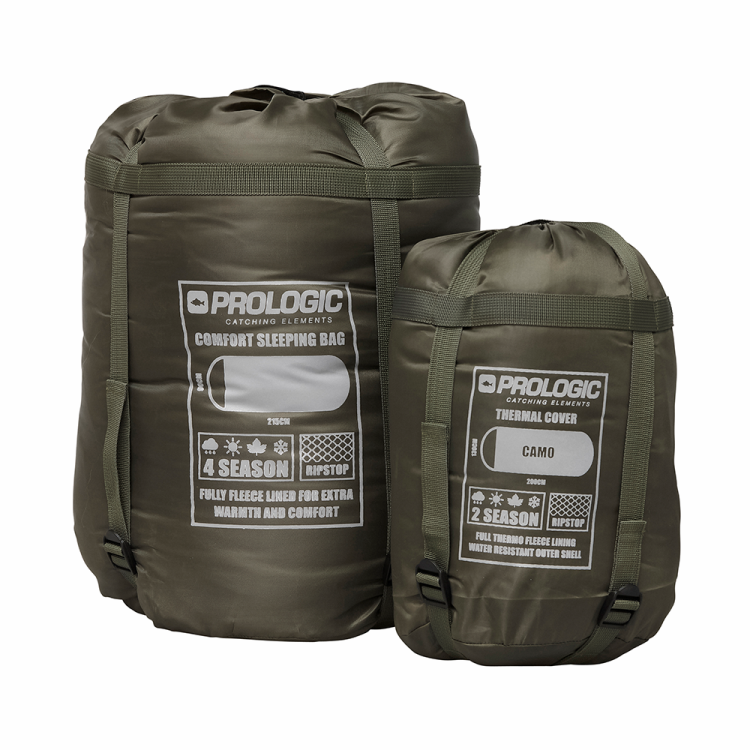 Prologic Element Comfort S/Bag &amp; Thermal Camo Cover 5 Season 215 x 90 cm - śpiwór karpiowy  Karpiowe Graty - Zdjęcie 7