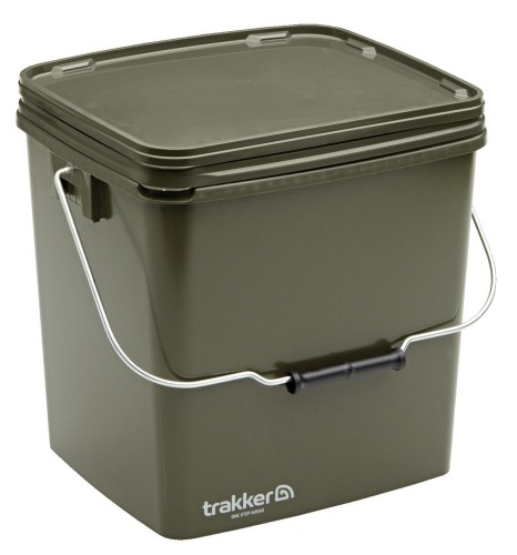 Trakker 13 L Olive Square Container inc. Tray - wielofunkcyjne wiaderko wędkarskie 5060236144539 Karpiowe Graty - Zdjęcie 1